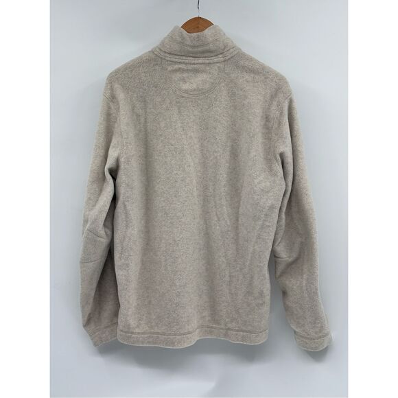 American Eagle Outfitters Fleece Sweater 1/4 Zip Y2K Men Large Gray Beige - Picture 2 of 12
